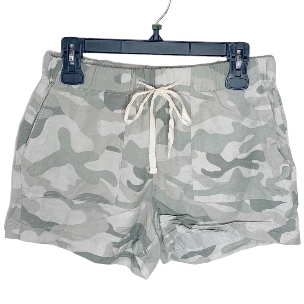 Thread & Supply pastel camo lyocell drawstring patch pocket mini shorts size S